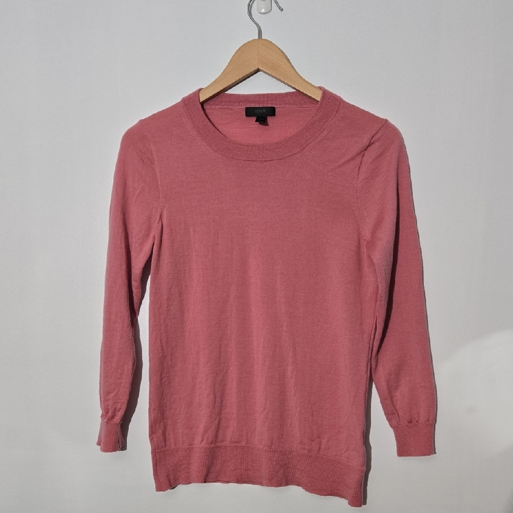 J. Crew Tippi Soft Mauve Knit Merino Wool Top Size M